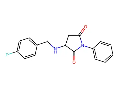 3-[(4-Fluorophenyl)methylamino]-1-phenylpyrrolidine-2,5-dione structure