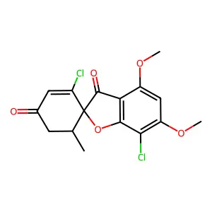Spiro[benzofuran-2(3H),1'-[2]cyclohexene]-3,4'-dione, 2',7-dichloro-4,6-dimethoxy-6'-methyl- structure