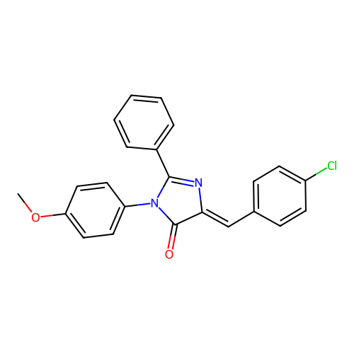 (5Z)-5-(4-chlorobenzylidene)-3-(4-methoxyphenyl)-2-phenyl-3,5-dihydro-4H-imidazol-4-one structure