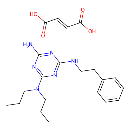 Melamine, N(sup 2),N(sup 2)-dipropyl-N(sup 4)-phenethyl-, maleate (1:1) structure