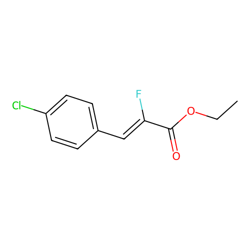 (E)-2-Fluoro-3-(4-chlorophenyl)-propenoic acid, ethyl ester structure