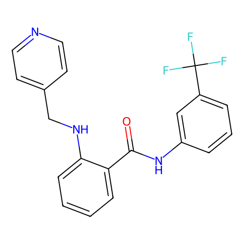 2-((4-pyridyl)methyl)amino-N-(3-(trifluoromethyl)phenyl)benzamide structure