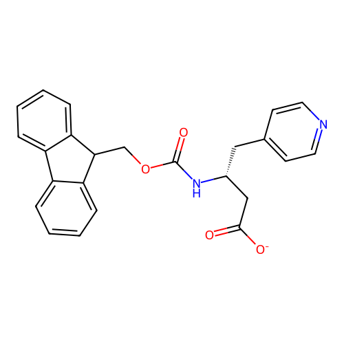 (3R)-3-(9H-fluoren-9-ylmethoxycarbonylamino)-4-pyridin-4-ylbutanoate structure