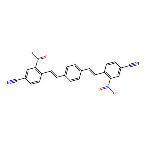 4-[2-[4-[2-(4-Cyano-2-nitrophenyl)ethenyl]phenyl]ethenyl]-3-nitrobenzonitrile structure