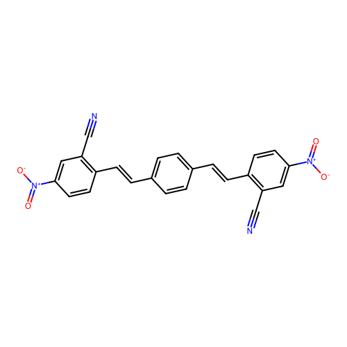 2-[2-[4-[2-(2-Cyano-4-nitrophenyl)ethenyl]phenyl]ethenyl]-5-nitrobenzonitrile structure