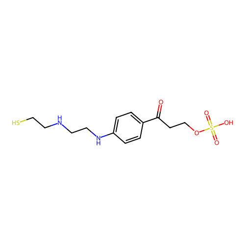 p-((2-((2-Mercaptoethyl)amino)ethyl)amino)benzoic acid ethyl ester hydrogen sulfate structure