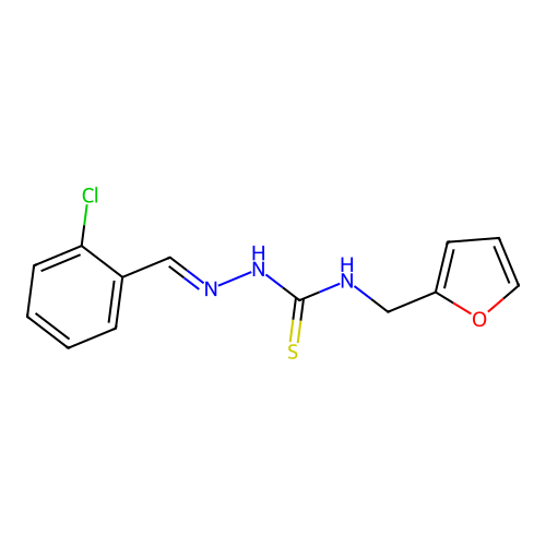 1-[(2-Chlorophenyl)methylideneamino]-3-(furan-2-ylmethyl)thiourea structure
