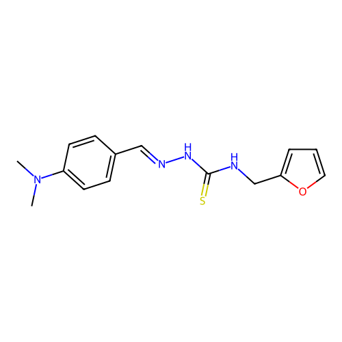 4-(dimethylamino)benzaldehyde N-(2-furylmethyl)thiosemicarbazone structure