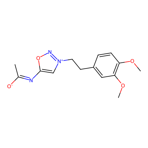 Sydnone imine, N-acetyl-3-(2-(3,4-dimethoxyphenyl)ethyl)- structure