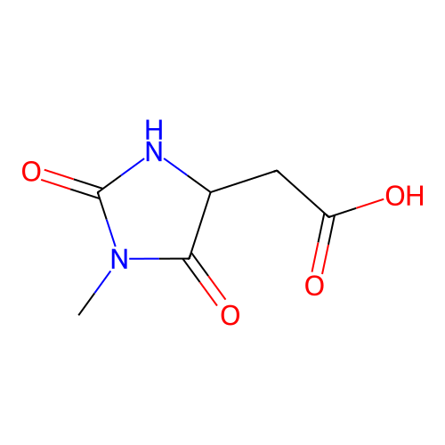 2-(1-Methyl-2,5-dioxoimidazolidin-4-yl)acetic acid structure
