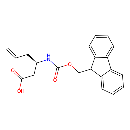 (3R)-3-((((9H-fluoren-9-yl)methoxy)carbonyl)amino)hex-5-enoic acid structure