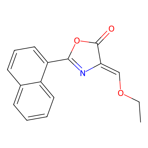 4-ethoxymethylene-2-(1)-naphthyl-5(4H)-oxazolone structure
