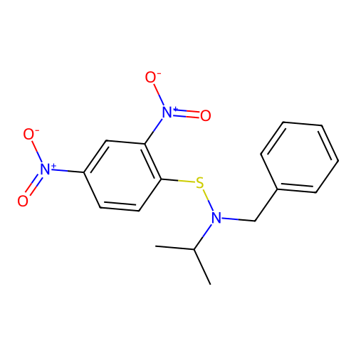1-{[Benzyl(isopropyl)amino]sulfanyl}-2,4-dinitrobenzene structure
