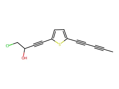1-Chloro-4-(5-(penta-1,3-diyn-1-yl)thiophen-2-yl)but-3-yn-2-ol structure