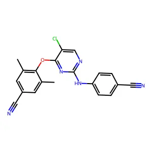 4-((5-Chloro-2-((4-cyanophenyl)amino)pyrimidin-4-yl)oxy)-3,5-dimethylbenzonitrile structure
