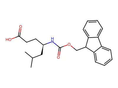 (R)-4-((((9H-Fluoren-9-yl)methoxy)carbonyl)amino)-6-methylheptanoic acid structure
