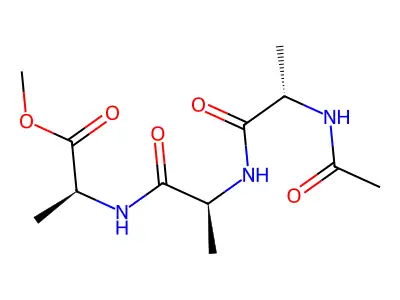 Methyl 2-{2-[2-(acetylamino)propanoylamino]propanoylamino}propanoate structure