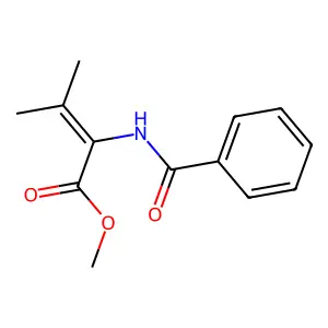 2-Butenoic acid, 2-(benzoylamino)-3-methyl-, methyl ester structure