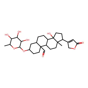 3-[(6-Deoxyhexopyranosyl)oxy]-14-hydroxy-19-oxocard-20(22)-enolide structure