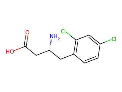 (3R)-3-amino-4-(2,4-dichlorophenyl)butanoic acid structure