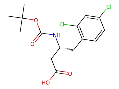 Boc-(S)-3-Amino-4-(2,4-dichloro-phenyl)-butyric acid structure