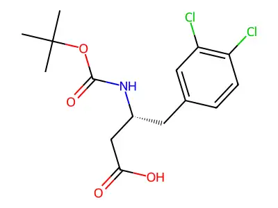 (S)-3-((tert-Butoxycarbonyl)amino)-4-(3,4-dichlorophenyl)butanoic acid structure