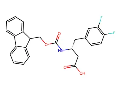 (S)-3-((((9H-fluoren-9-yl)methoxy)carbonyl)amino)-4-(3,4-difluorophenyl)butanoic acid structure