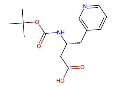 Boc-(S)-3-amino-4-(3-pyridyl)-butyric acid structure