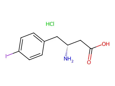 (S)-3-Amino-4-(4-iodophenyl)butanoic acid hydrochloride structure