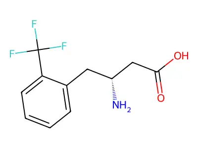 (R)-3-amino-4-(2-trifluoromethylphenyl)butanoic acid structure