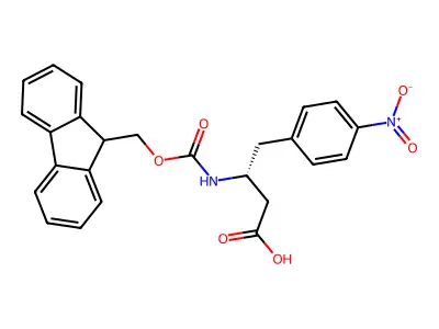 (S)-3-((((9H-Fluoren-9-yl)methoxy)carbonyl)amino)-4-(4-nitrophenyl)butanoic acid structure