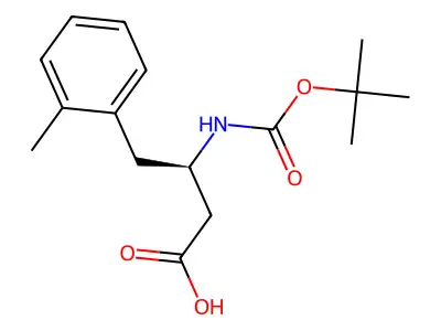 (S)-3-((tert-butoxycarbonyl)amino)-4-(o-tolyl)butanoic acid structure