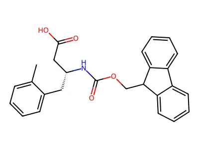 (S)-3-((((9H-fluoren-9-yl)methoxy)carbonyl)amino)-4-(o-tolyl)butanoic acid structure