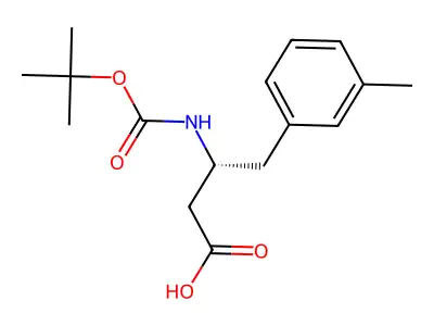 (S)-3-((tert-butoxycarbonyl)amino)-4-(m-tolyl)butanoic acid structure