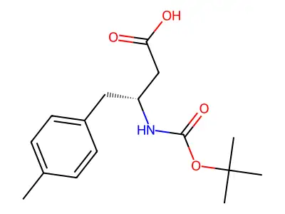 (3S)-3-(((tert-butoxy)carbonyl)amino)-4-(4-methylphenyl)butanoic acid structure