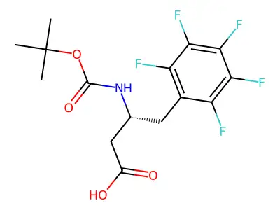 (S)-3-((tert-butoxycarbonyl)amino)-4-(perfluorophenyl)butanoic acid structure