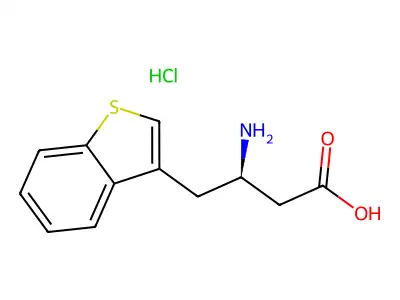 (S)-3-Amino-4-(3-benzothienyl)butanoic acid hydrochloride structure