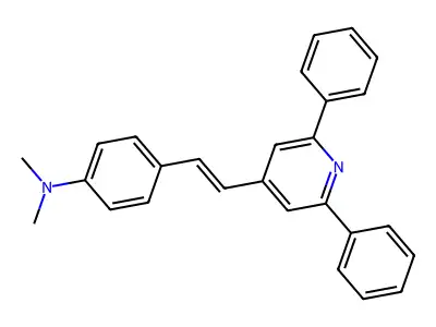 4-[(E)-2-(2,6-diphenylpyridin-4-yl)ethenyl]-N,N-dimethylaniline structure
