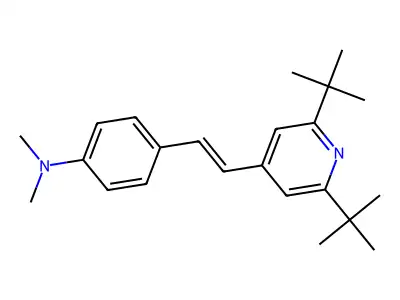 (E)-4-(2-(2,6-di-tert-butylpyridin-4-yl)vinyl)-N,N-dimethylaniline structure