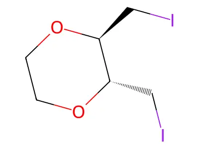 (2r,3r)-2,3-Bis(iodomethyl)-1,4-dioxane structure