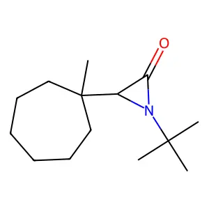 1-Tert-butyl-3-(1-methylcycloheptyl)aziridin-2-one structure