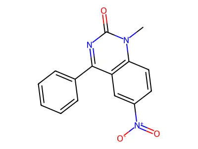 1-Methyl-6-nitro-4-phenylquinazolin-2-one structure