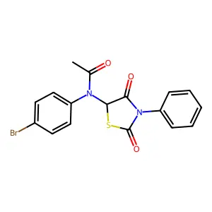 N-(4-Bromophenyl)-N-(2,4-dioxo-3-phenyl-1,3-thiazolidin-5-yl)acetamide structure