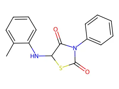 5-[(2-Methylphenyl)amino]-3-phenyl-1,3-thiazolidine-2,4-dione structure