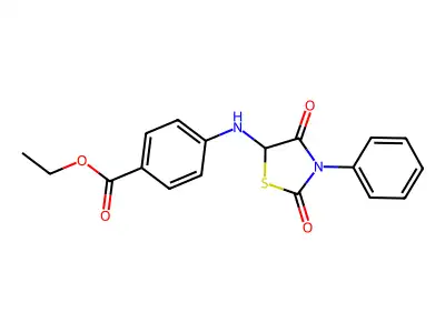 Ethyl 4-[(2,4-dioxo-3-phenyl-1,3-thiazolidin-5-yl)amino]benzoate structure
