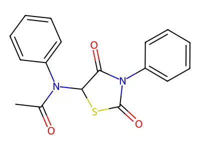 N-(2,4-dioxo-3-phenyl-1,3-thiazolidin-5-yl)-N-phenylacetamide structure