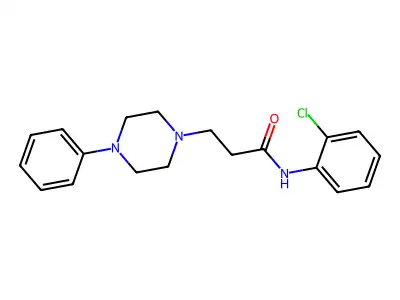 N-(2-chlorophenyl)-3-(4-phenylpiperazin-1-yl)propanamide structure