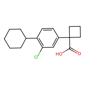Cyclobutanecarboxylic acid, 1-(3-chloro-4-cyclohexylphenyl)- structure