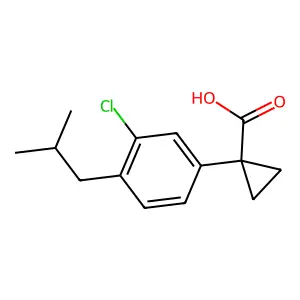 Cyclopropanecarboxylic acid, 1-(3-chloro-4-isobutylphenyl)- structure