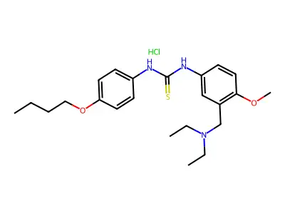 Urea, 1-(p-butoxyphenyl)-3-(3-(diethylamino)methyl-4-methoxyphenyl)-2-thio-, hydrochloride structure